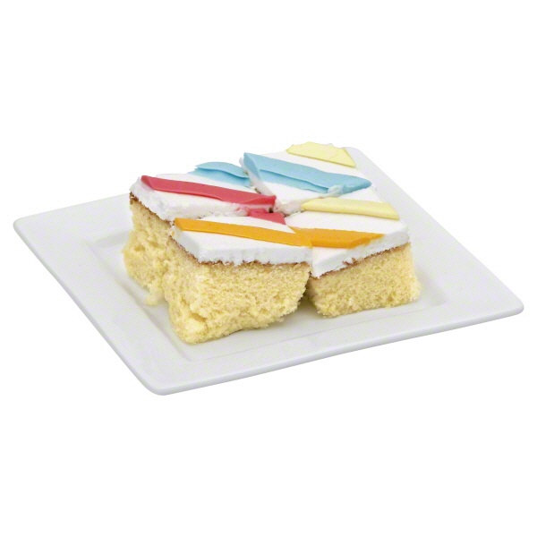 slide 1 of 1, Yellow Celebration Cake Square With Buttercream Icing, 1 ct