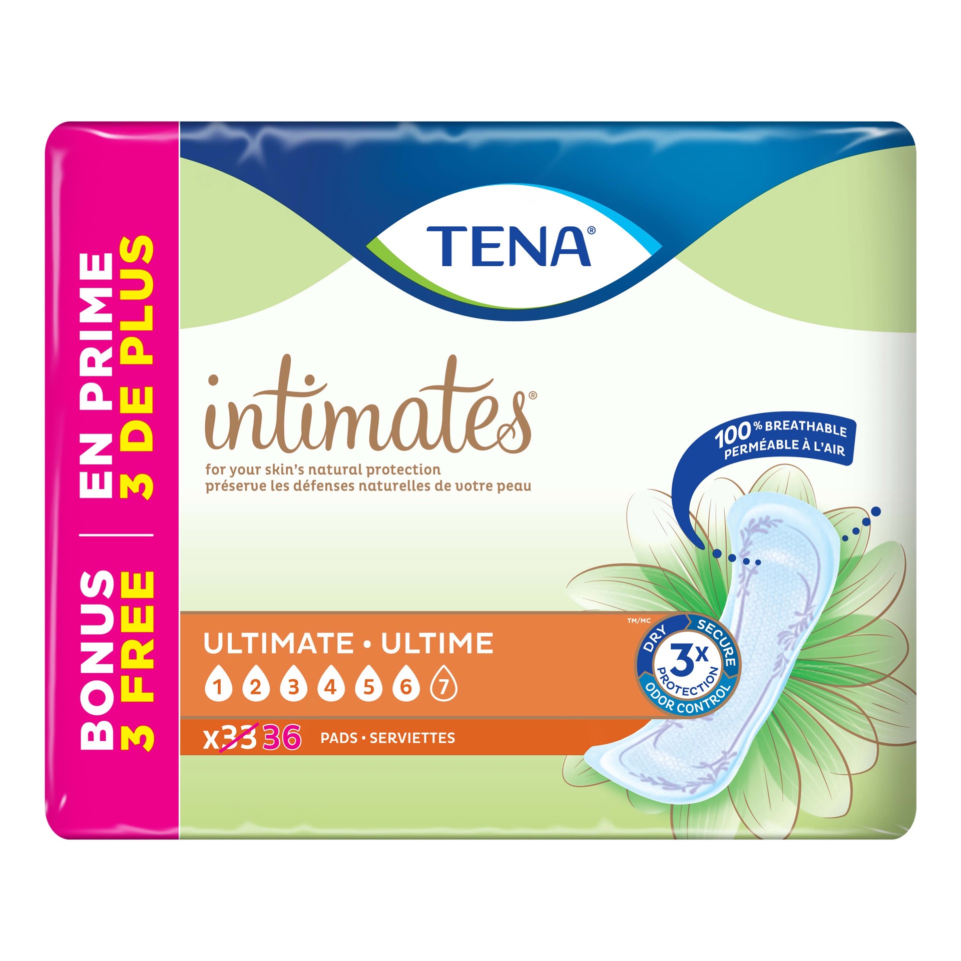 slide 2 of 6, Tena Intimates Ultimate 6 Pads 36 ea, 36 ct