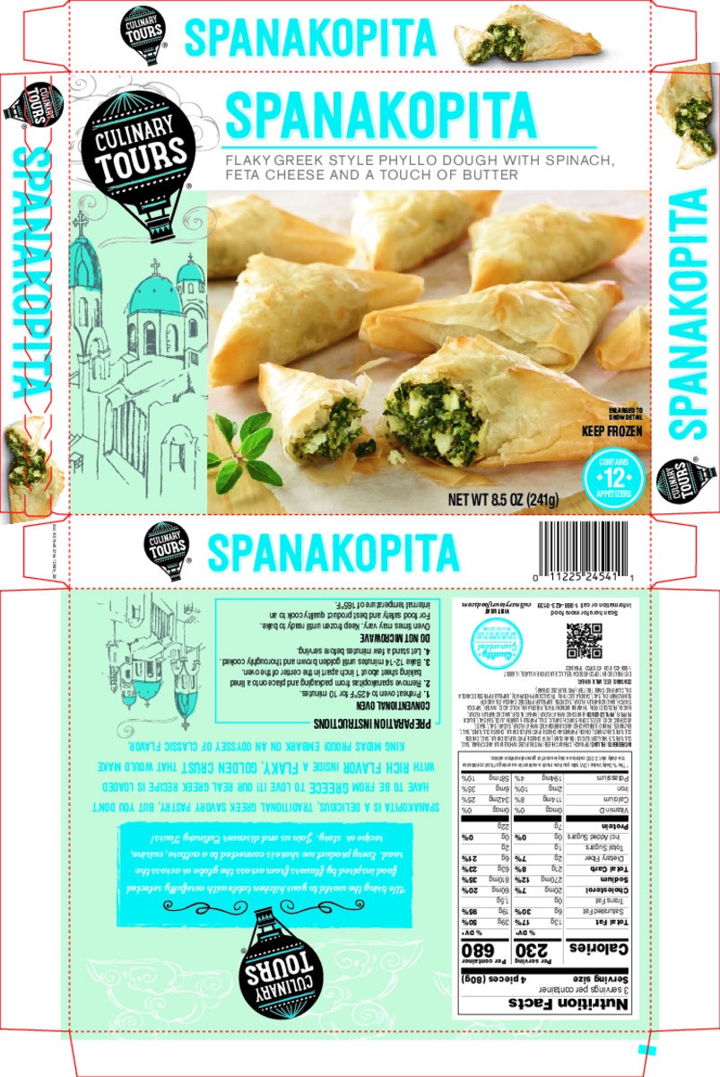 slide 13 of 14, Culinary Tours Spanakopita 12Ct, 8.5 oz