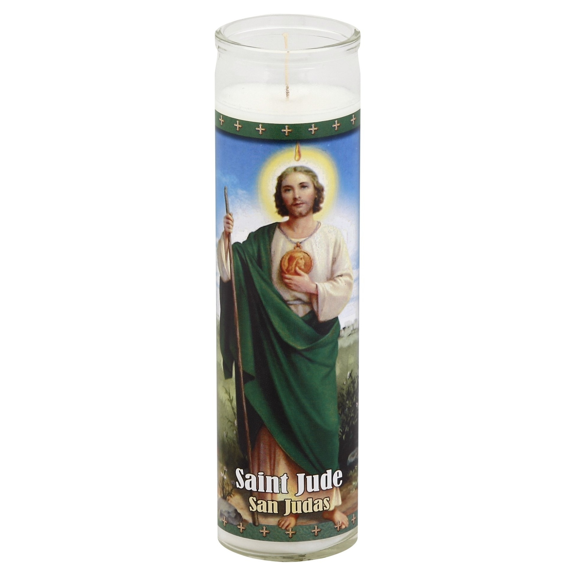 slide 1 of 1, St. Jude Candle Co. Saint Jude Candle Company Glass Jar Candle - White, 1 ct