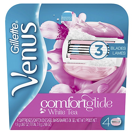 slide 1 of 1, Venus Gillette Venus Comfortglide White Tea Womens Razor Blades Refill, 4 ct