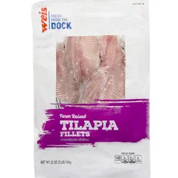 Weis Fresh from the Dock Individually Quick Frozen Tilapia Fillets