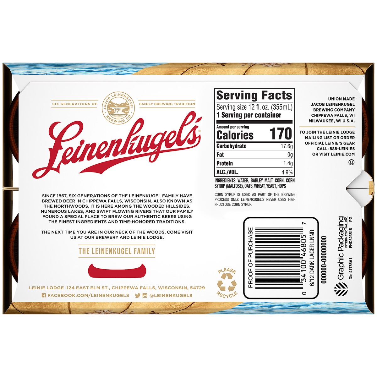 slide 4 of 12, Leinenkugel's American Dark Lager, 6 ct; 12 fl oz