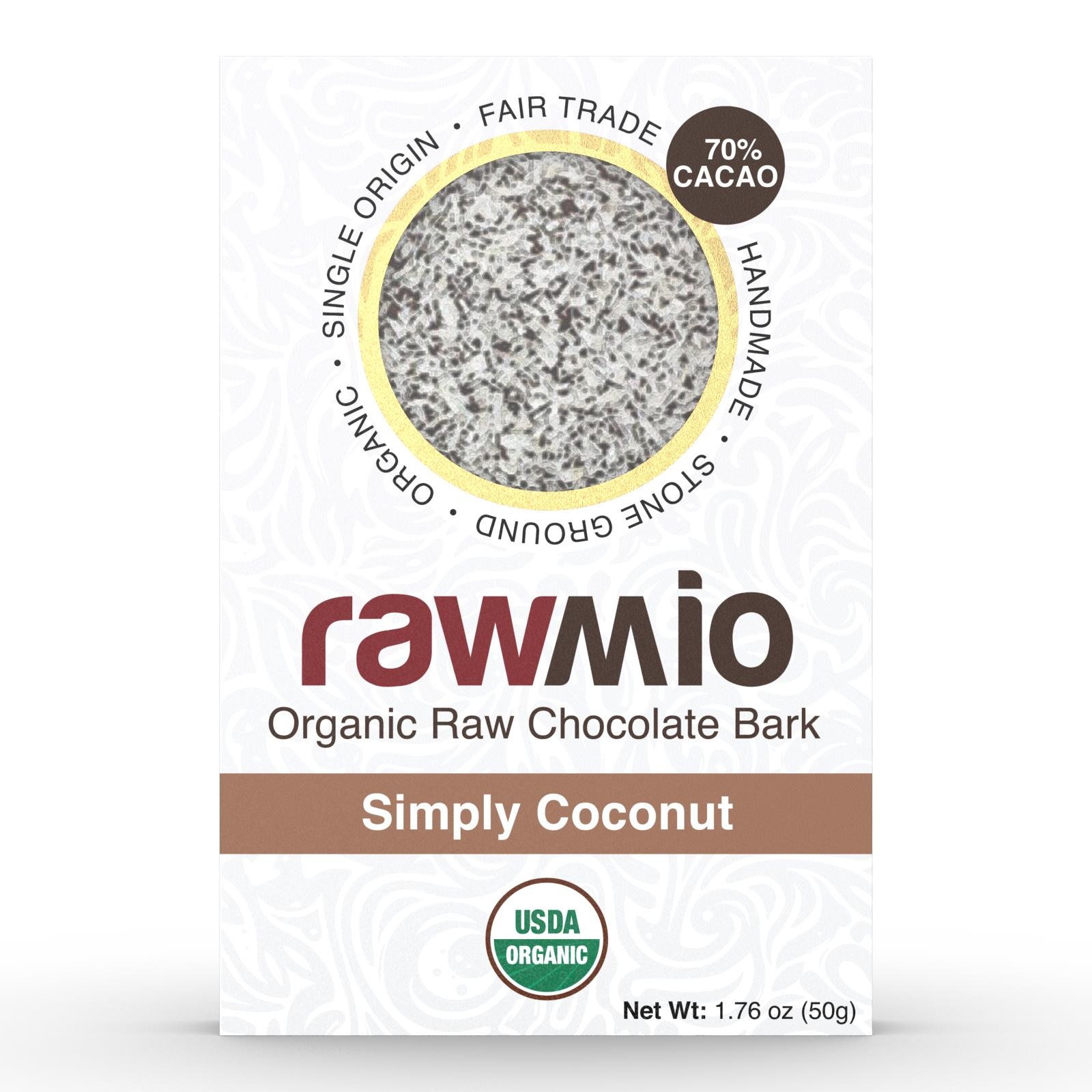 slide 1 of 1, Rawmio Simply Coconut Raw Chocolate Bark, 1 ct