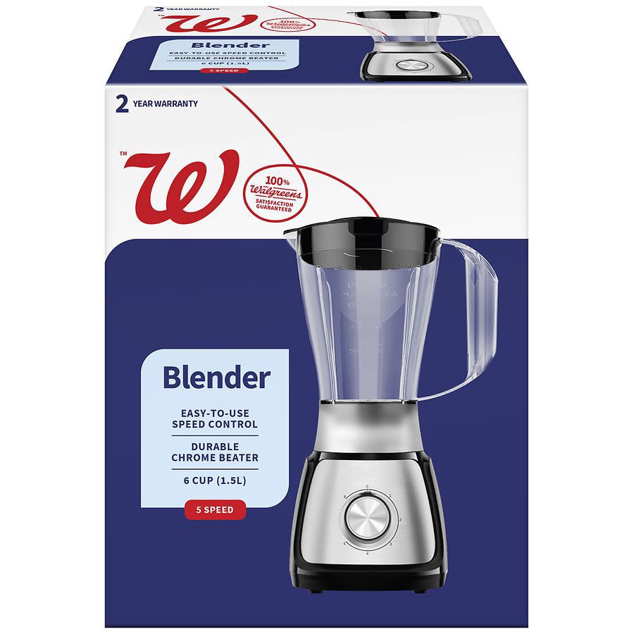 slide 1 of 3, Walgreens 5 Speed Blender, Stainless Steel, 1 ct
