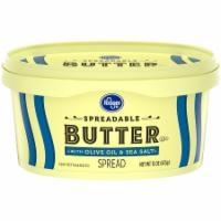 slide 1 of 1, Kroger Spreadable Butter With Olive Oil & Sea Salt, 15 oz