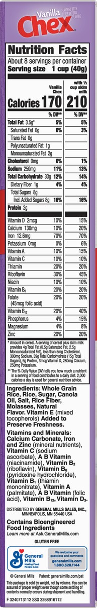 slide 8 of 9, Chex Vanilla Chex Cereal, 12.1 oz