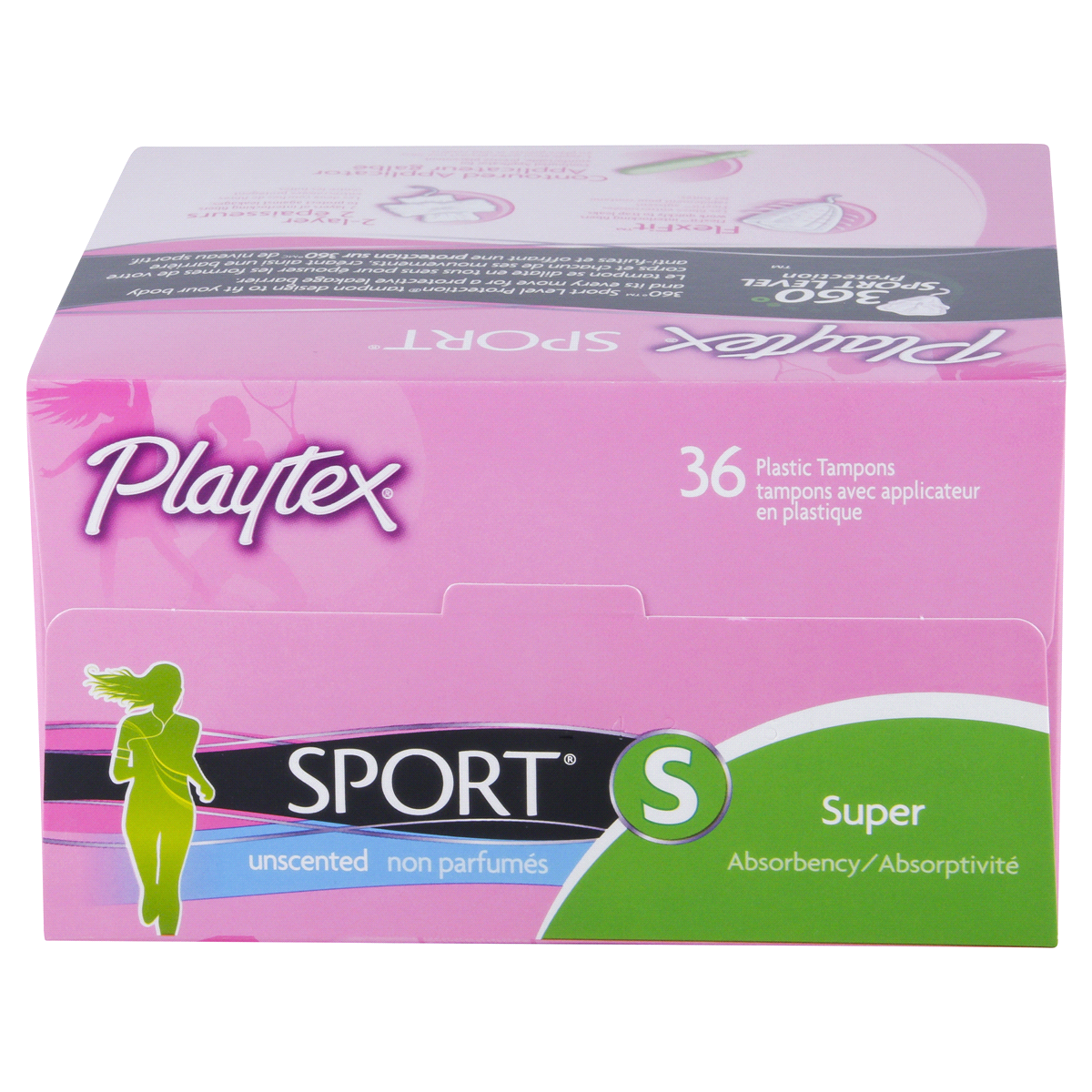 slide 5 of 6, Playtex Sport Super Absorbency Unscented Plastic Tampons, 36 ct