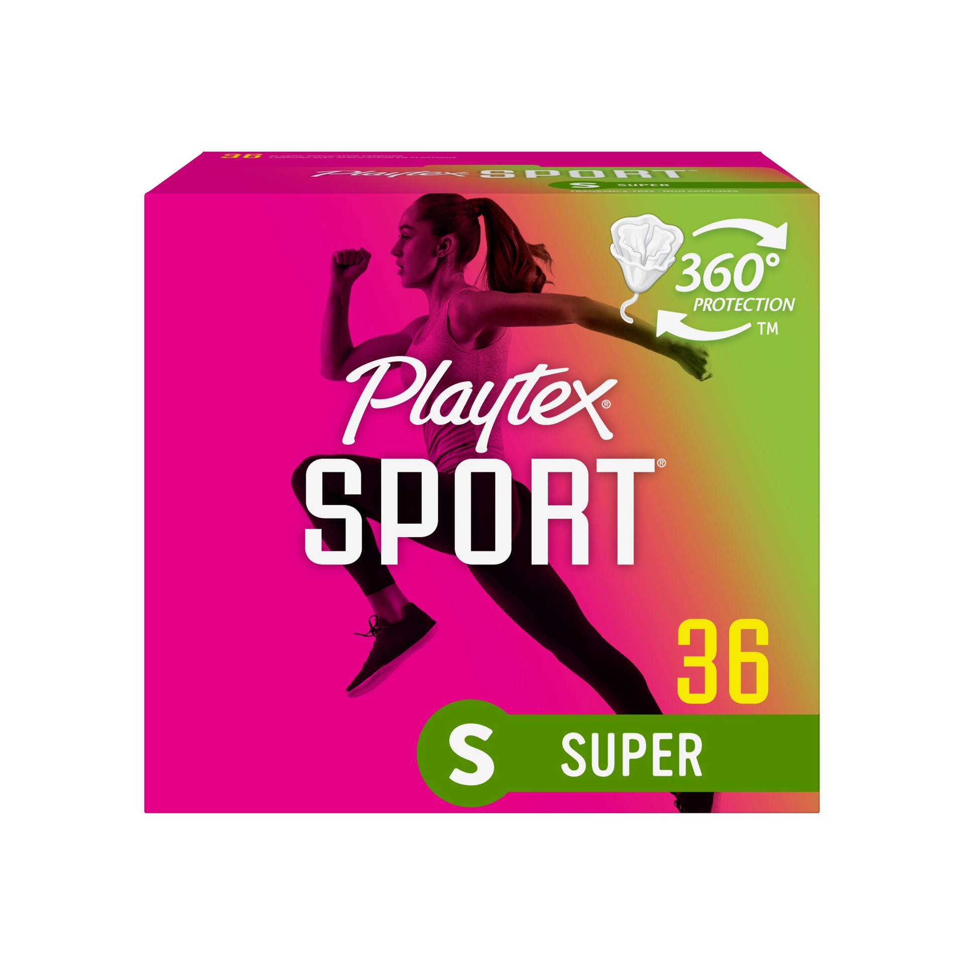 slide 8 of 8, Playtex Sport Tampons - Plastic - Unscented - Super - 36ct, 36 ct