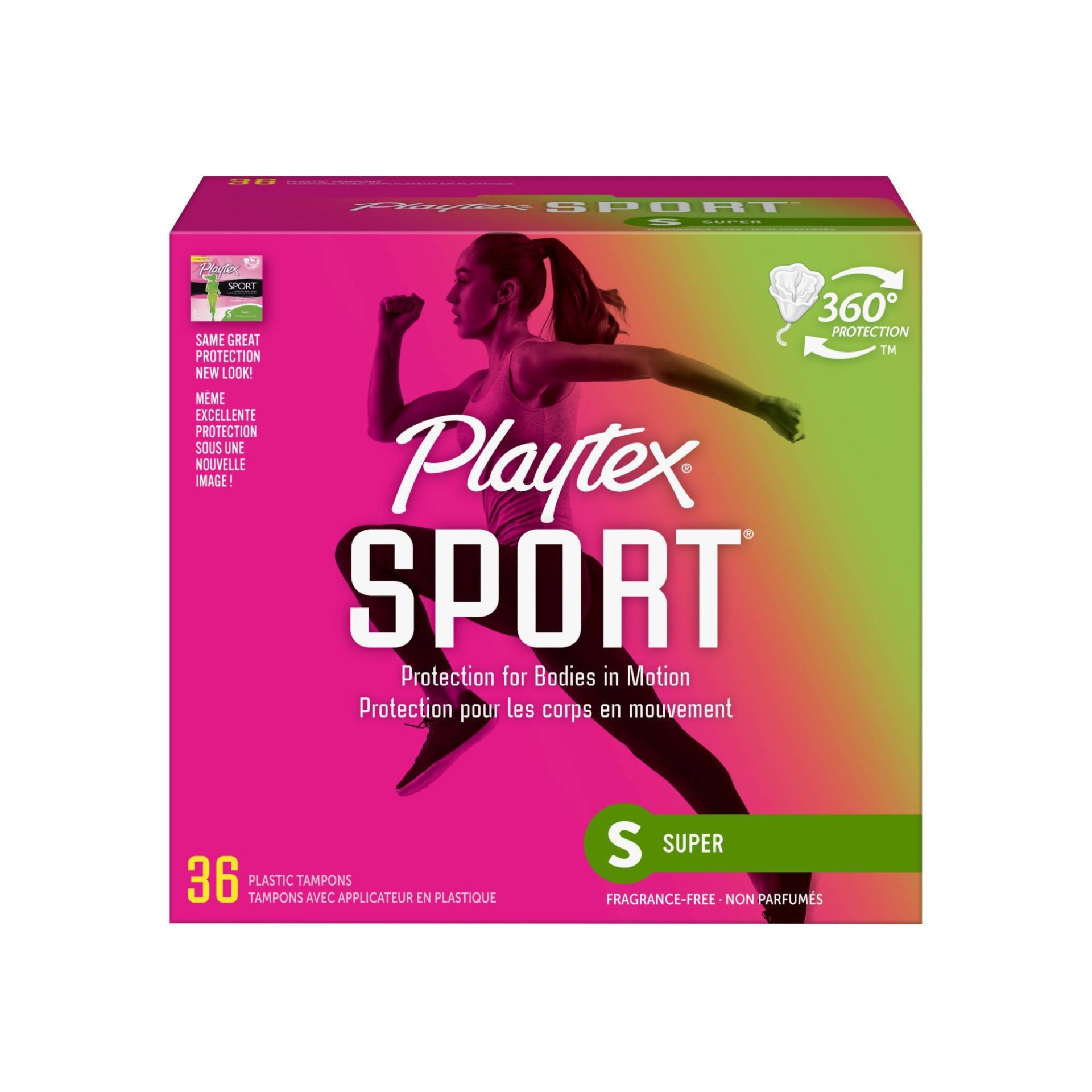 slide 1 of 6, Playtex Sport Super Absorbency Unscented Plastic Tampons, 36 ct