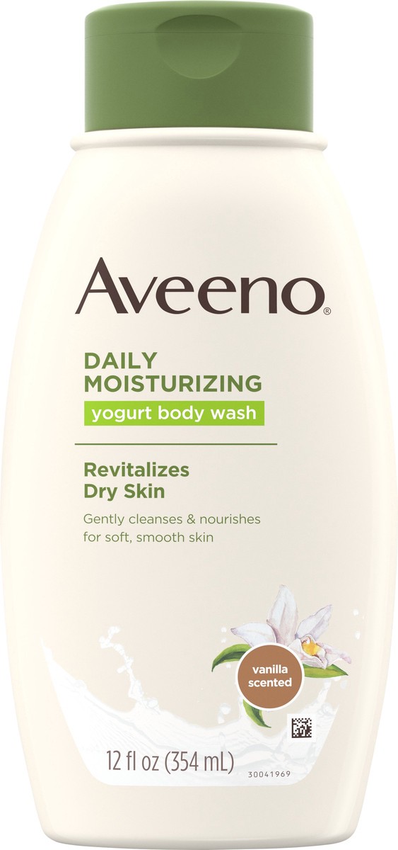 slide 6 of 7, Aveeno Active Naturals Daily Moisturizing Yogurt Body Wash Vanilla And Oats, 12 fl oz