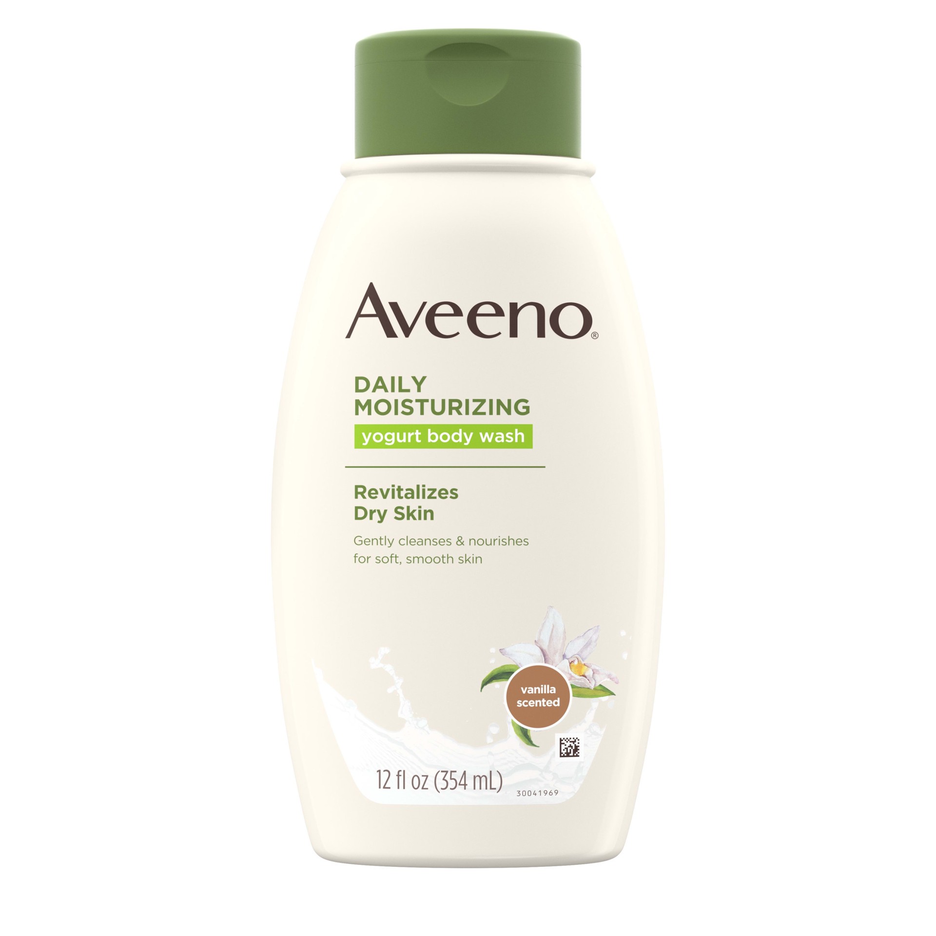 slide 1 of 7, Aveeno Active Naturals Daily Moisturizing Yogurt Body Wash Vanilla And Oats, 12 fl oz