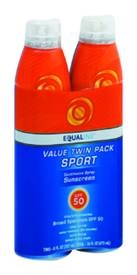 slide 1 of 1, Equaline Sport Continuous 50 Spf Sunscreen, 2 ct