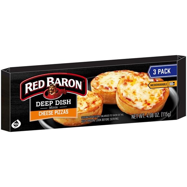 slide 1 of 1, Red Baron Mini Chz Pizza, 3 ct