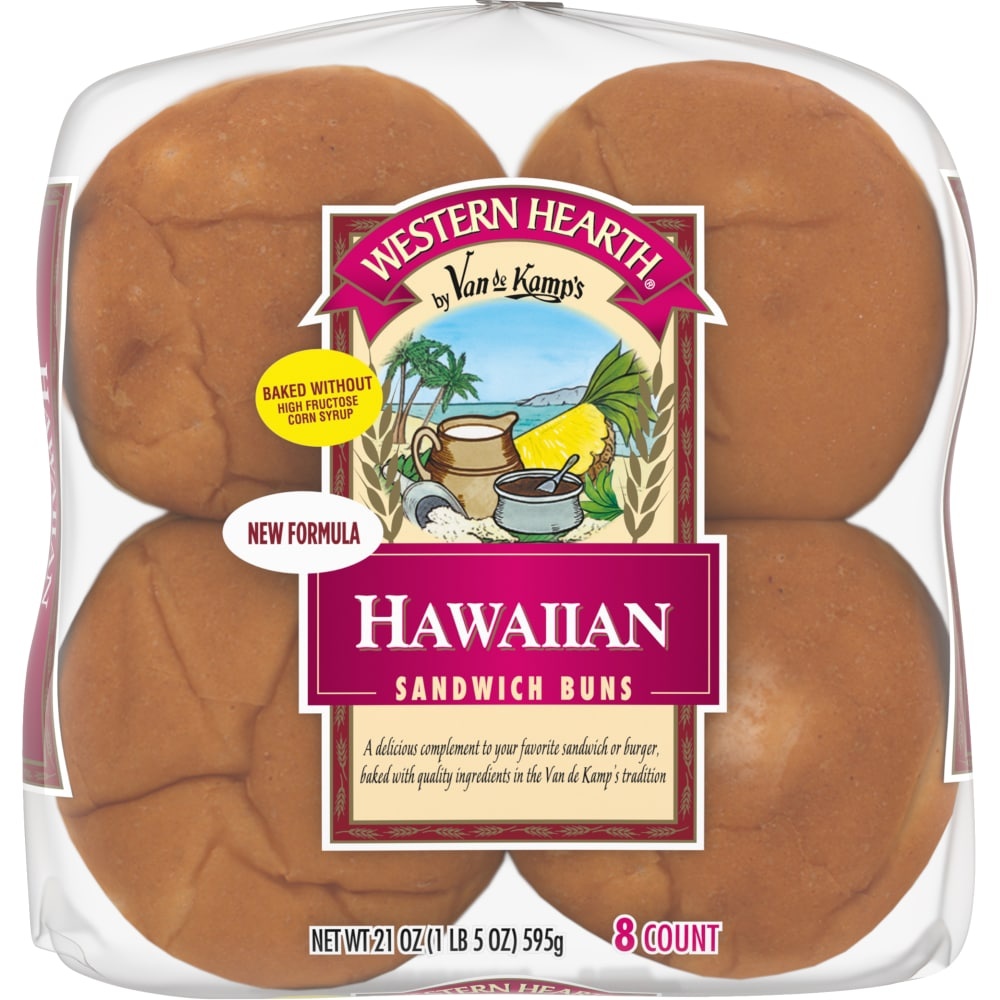 slide 1 of 1, Western Hearth Hawaiian Sandwich Buns, 8 ct