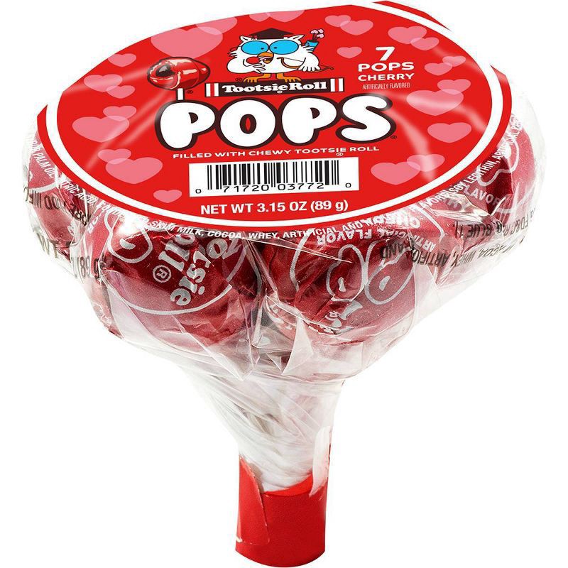 slide 1 of 3, Tootsie Roll Valentine Bunch Pops, 7 ct; 3.15 oz