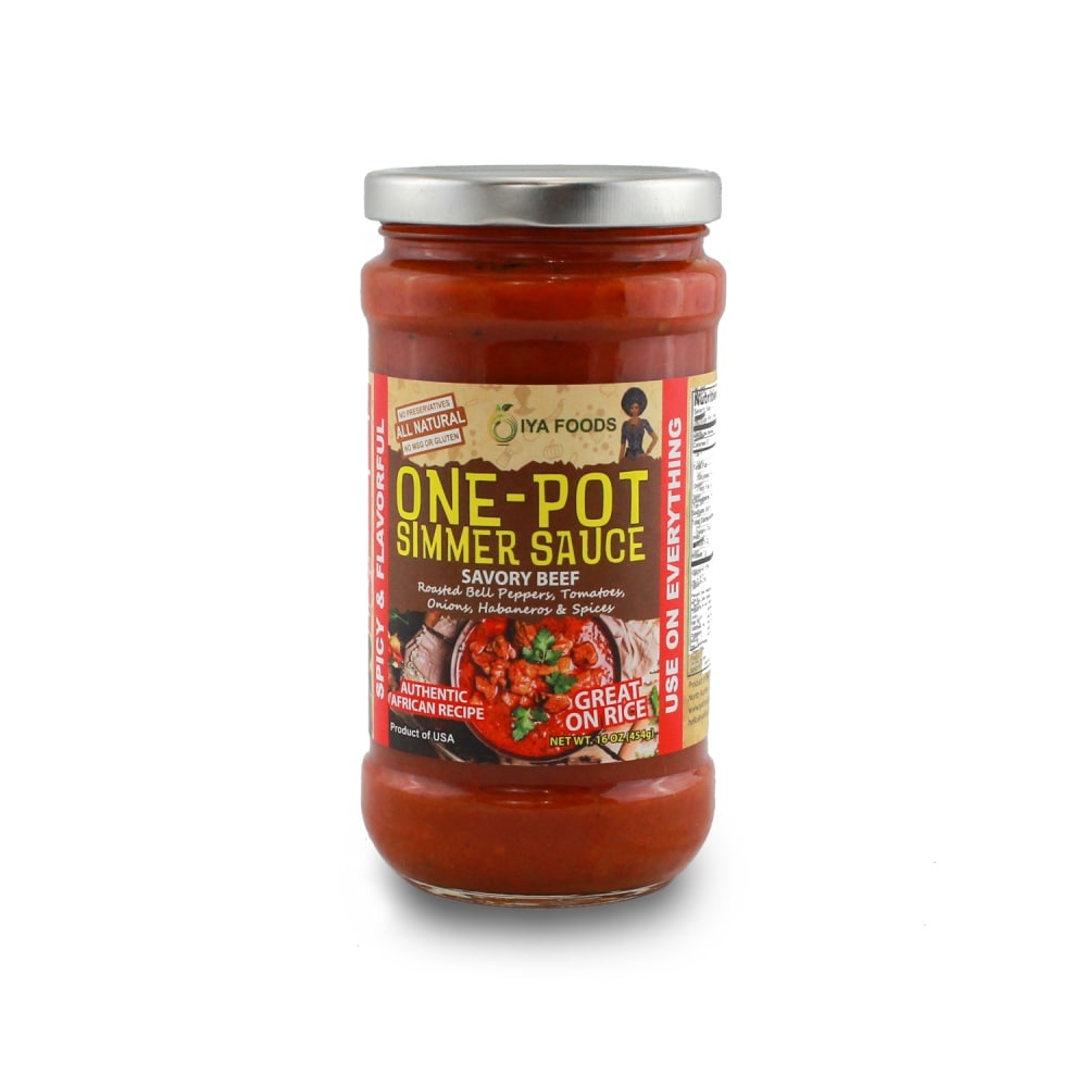 slide 1 of 1, Iya Foods Savory Beef Onepot Simmer Sauce, 16 oz