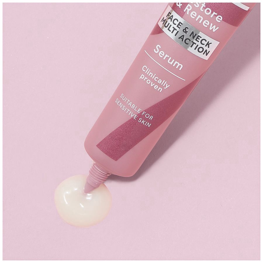 slide 2 of 5, No7 Restore & Renew Face & Neck Multi Action Serum, 2.5 fl oz