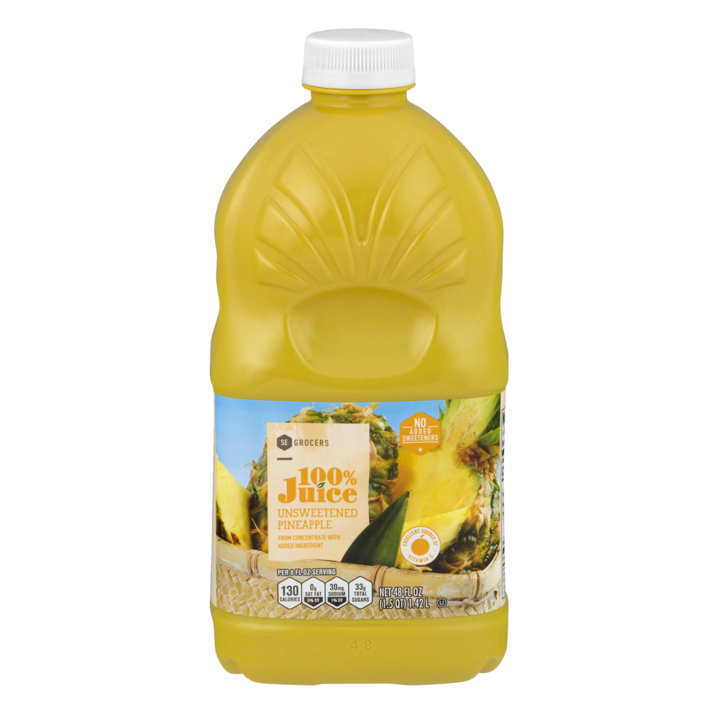 slide 1 of 1, SE Grocers 100% Unsweetened Pineapple Juice - 48 oz, 48 oz