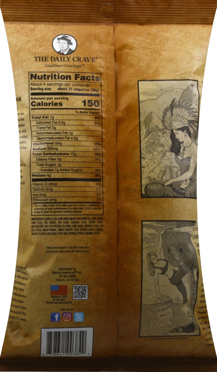 slide 2 of 8, The Daily Crave Quinoa Chips, Bourbon BBQ Flavored, 4.25 oz