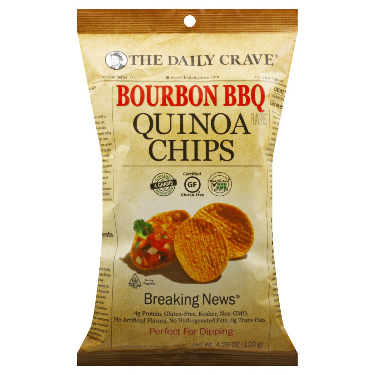 slide 7 of 8, The Daily Crave Quinoa Chips, Bourbon BBQ Flavored, 4.25 oz