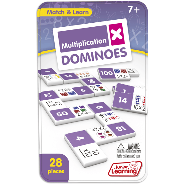 slide 1 of 6, Junior Learning Match And Learn Multiplication Dominoes, Purple, Grades 2-3, 1 ct