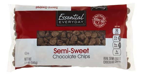 slide 1 of 1, Essential Everyday Chocolate Semi Sweet Chips, 12 oz