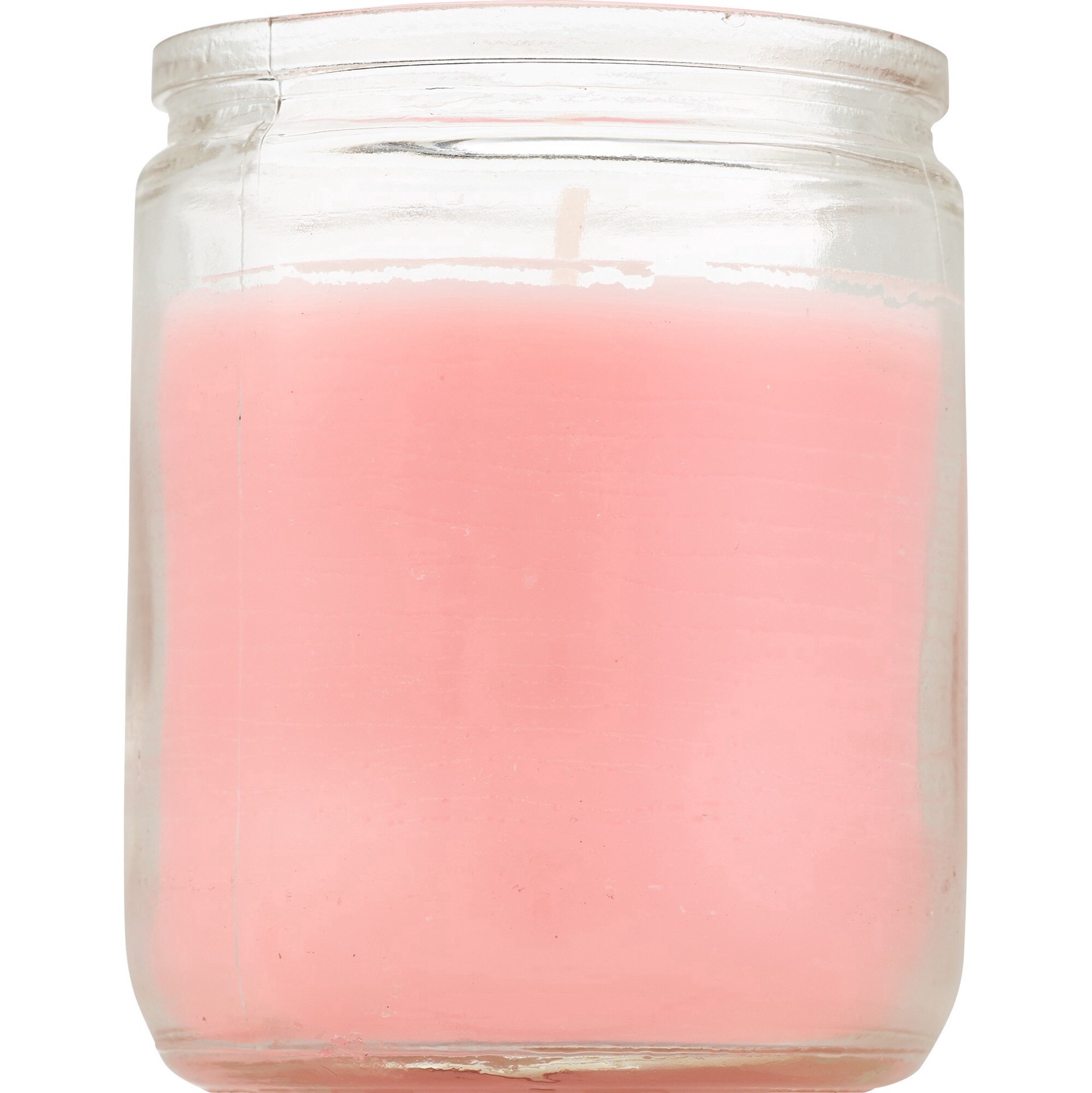 slide 1 of 1, PRAYER CANDLE 3.25" Clear Glass Pink Wax, 1 ct