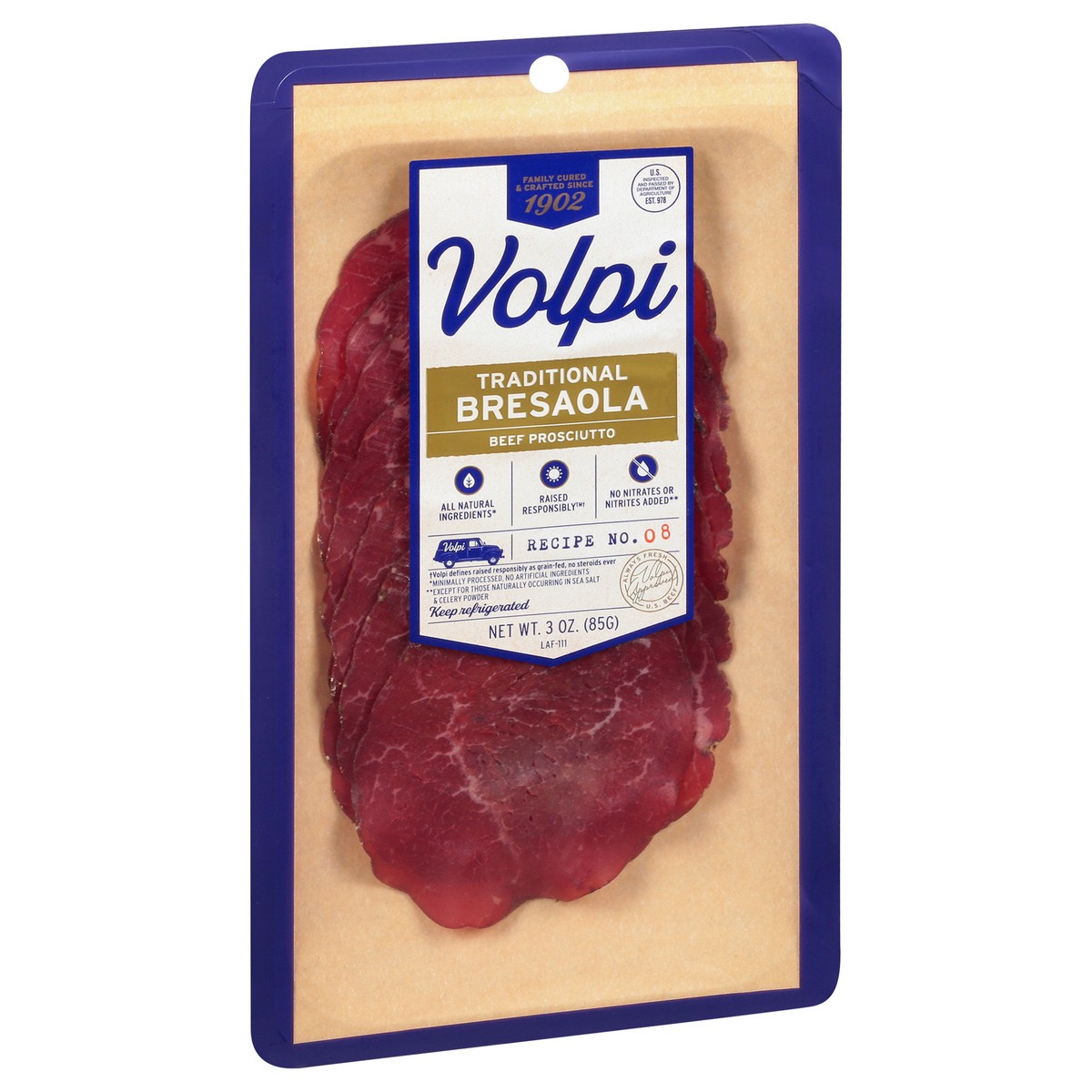 slide 11 of 13, Volpi Bresaola | Beef Prosciutto 3oz, 3 oz