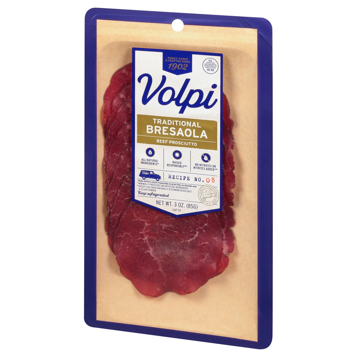 slide 2 of 13, Volpi Bresaola | Beef Prosciutto 3oz, 3 oz