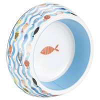 slide 3 of 29, Meijer Fish Print Cat Bowl, 7.6 oz