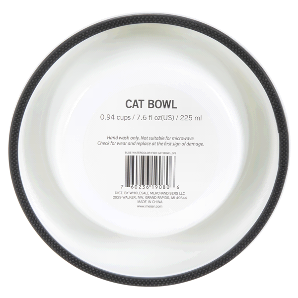 slide 20 of 29, Meijer Fish Print Cat Bowl, 7.6 oz