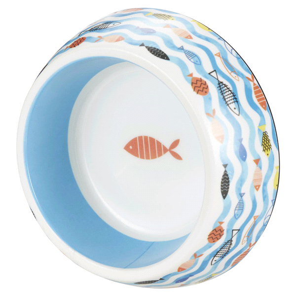 slide 8 of 29, Meijer Fish Print Cat Bowl, 7.6 oz