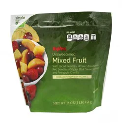 Hy-vee Freshly Frozen Unsweetened Mixed Fruit Peaches, Strawberries, Red Seedless Grapes, Dark Sweet Cherries & Pineapple