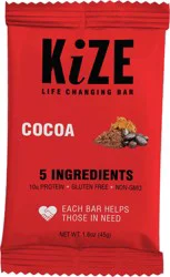 KiZE Raw Energy Bar Cocoa