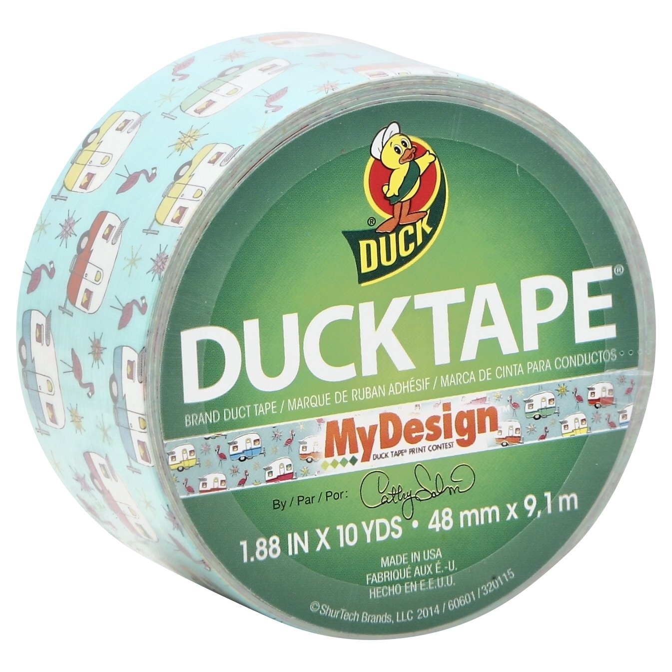 slide 1 of 1, Duck Happy Camper Printed Duct Tape, 1.88 in x 10 yd