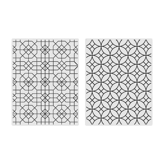 slide 1 of 5, Geometric Embossing Folders Set By Recollections, 4.25 in x 5.5 in