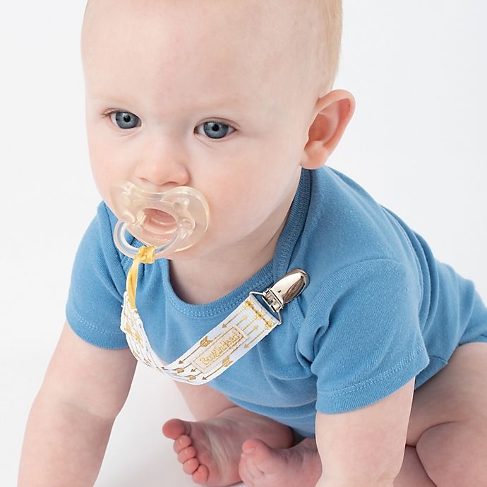 slide 8 of 10, BooginHead PaciGrip Luxury Gorgeous Gold Pacifier Straps - Green, 2 ct