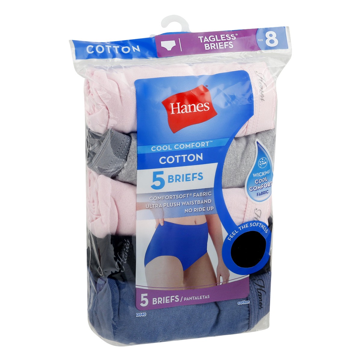 slide 2 of 10, Hanes Cotton Tagless Briefs Size (8/XL) 5 ea, 5 ct