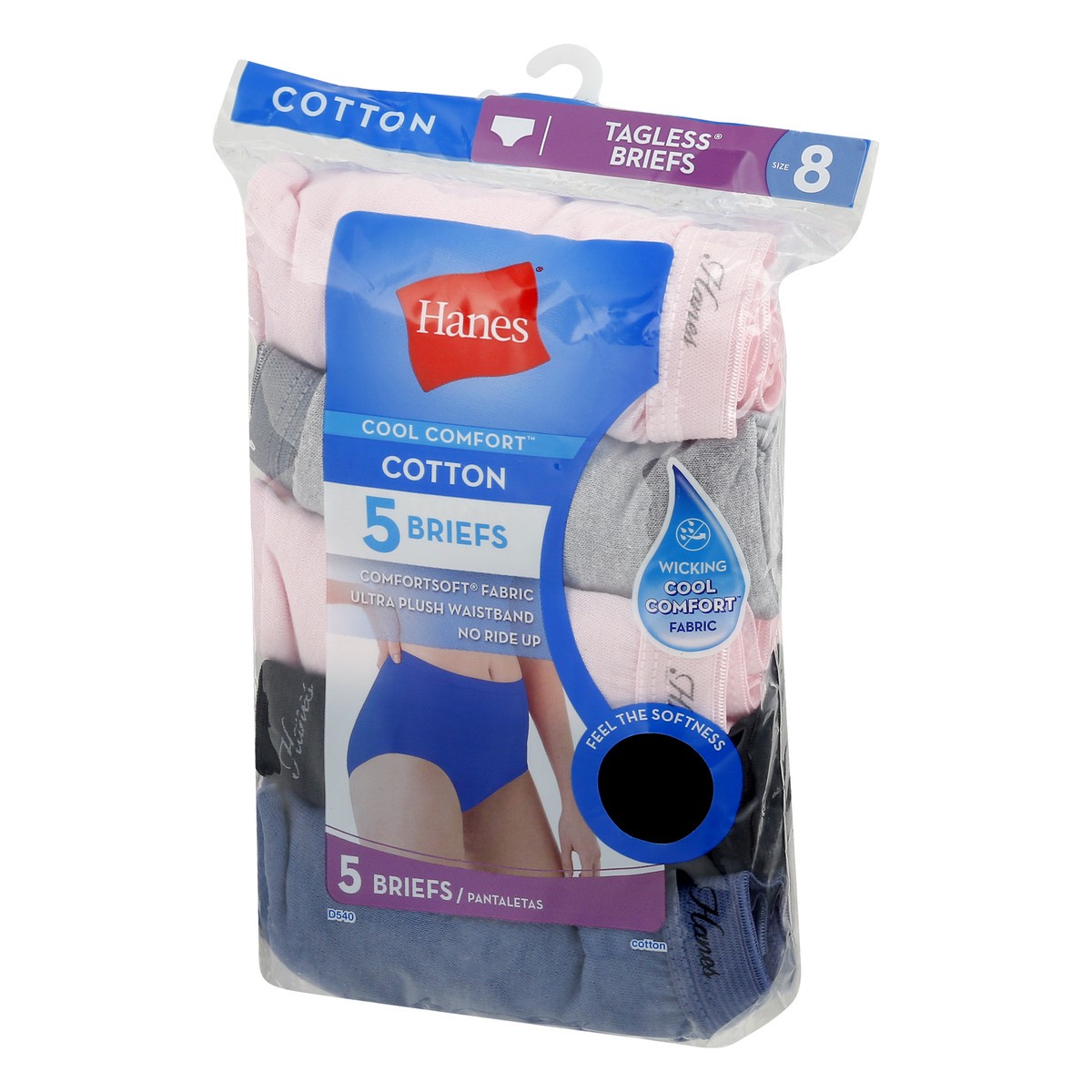 slide 6 of 10, Hanes Cotton Tagless Briefs Size (8/XL) 5 ea, 5 ct