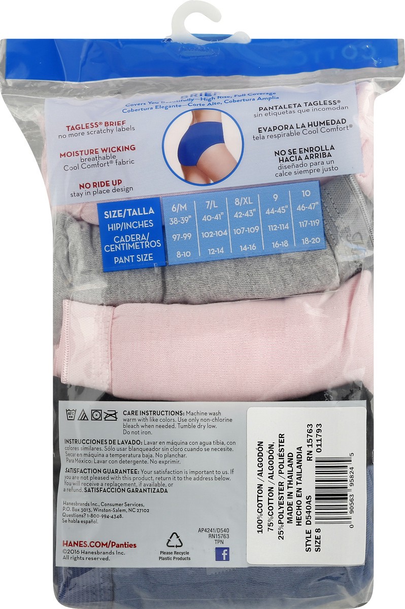 slide 8 of 10, Hanes Cotton Tagless Briefs Size (8/XL) 5 ea, 5 ct