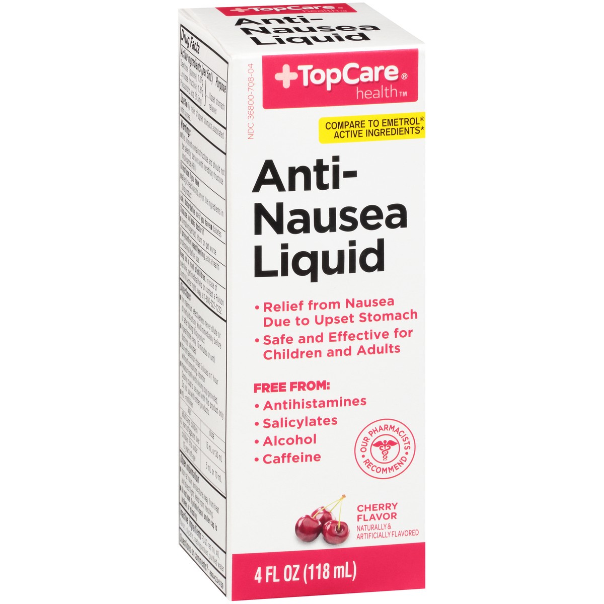 slide 2 of 9, TopCare Anti-Nausea Liquid, Cherry, 4 fl oz