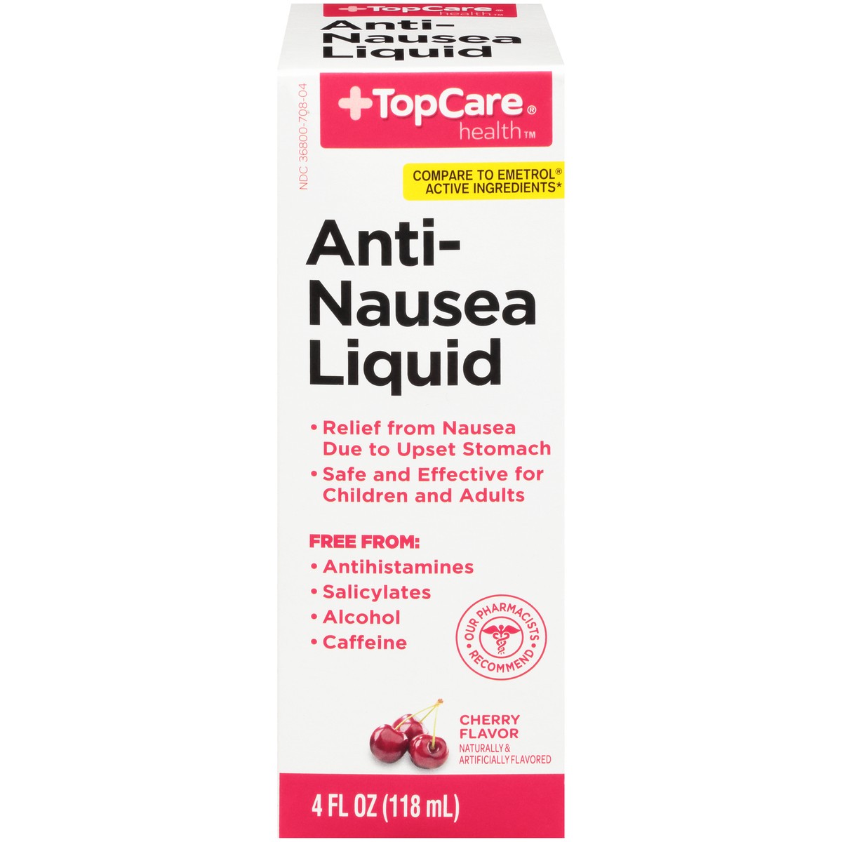 slide 1 of 9, TopCare Anti-Nausea Liquid, Cherry, 4 fl oz