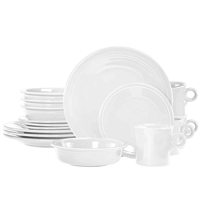 slide 1 of 3, Fiesta Dinnerware Set - White, 16 ct