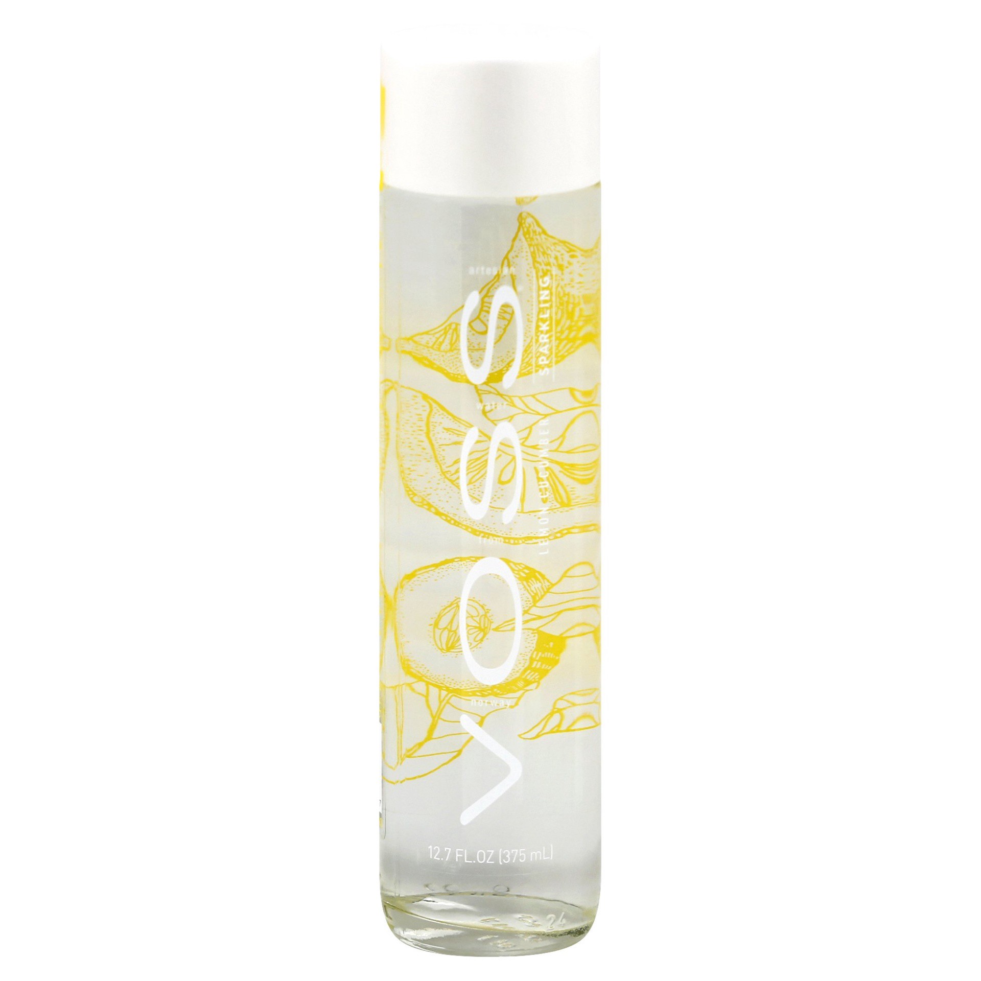 slide 1 of 2, Voss Lemon Cucumber Sparkling Water Glass Bottle - 375 ml, 375 ml