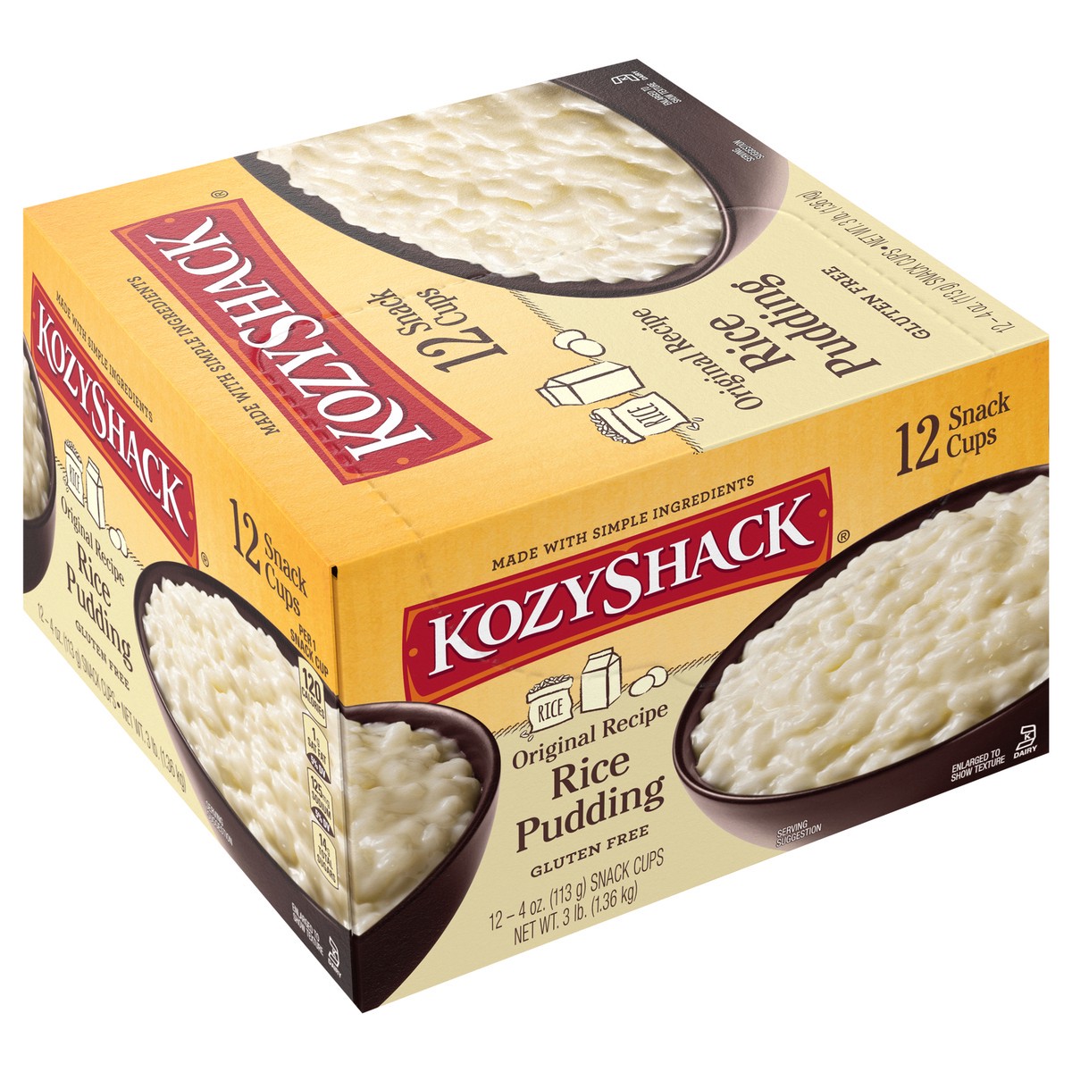 slide 2 of 11, Kozy Shack Rice Pudding Snack Cups, Gluten Free Dessert, 4 oz, 12 Count, 12 ct