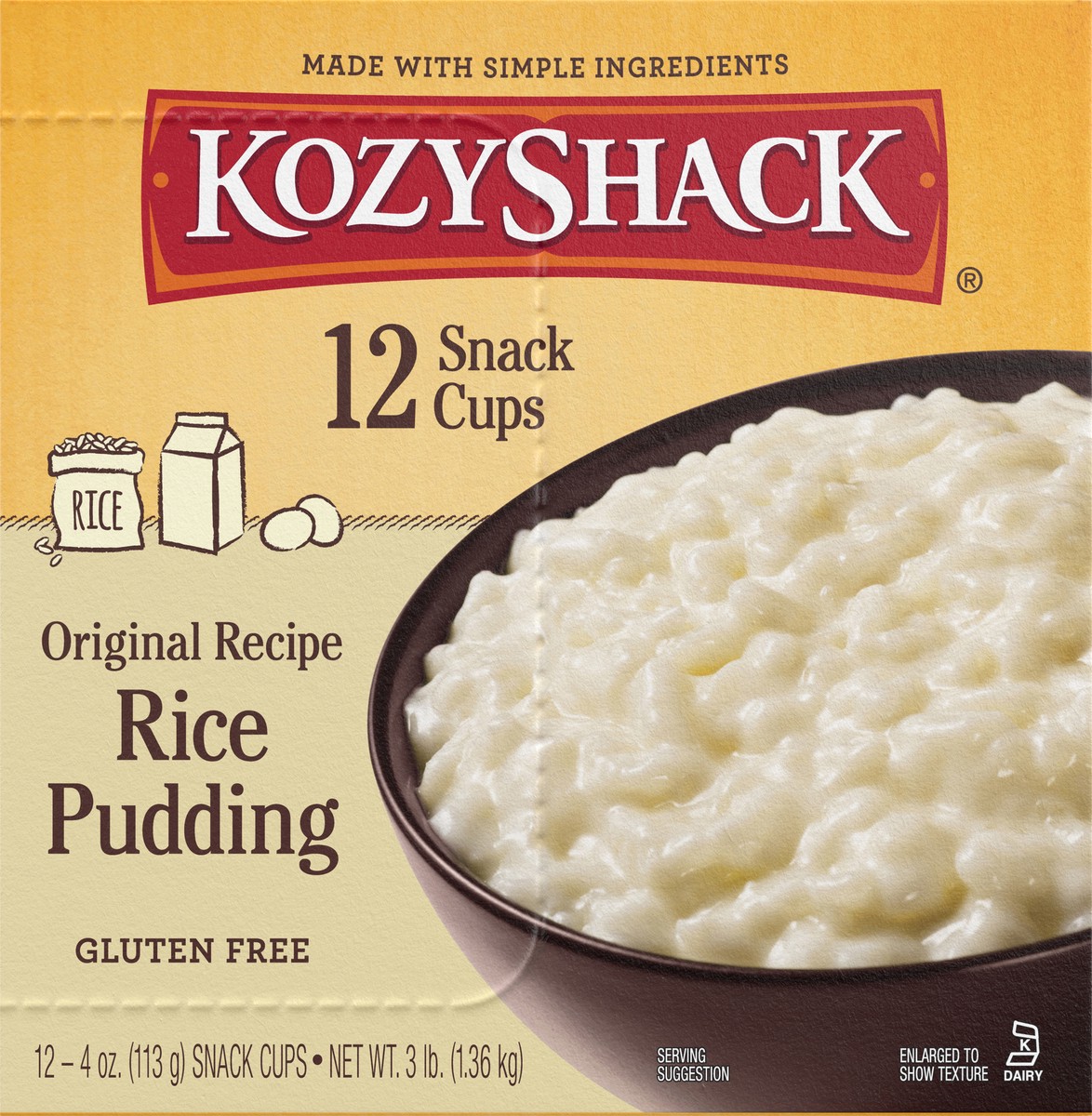 slide 3 of 11, Kozy Shack Rice Pudding Snack Cups, Gluten Free Dessert, 4 oz, 12 Count, 12 ct