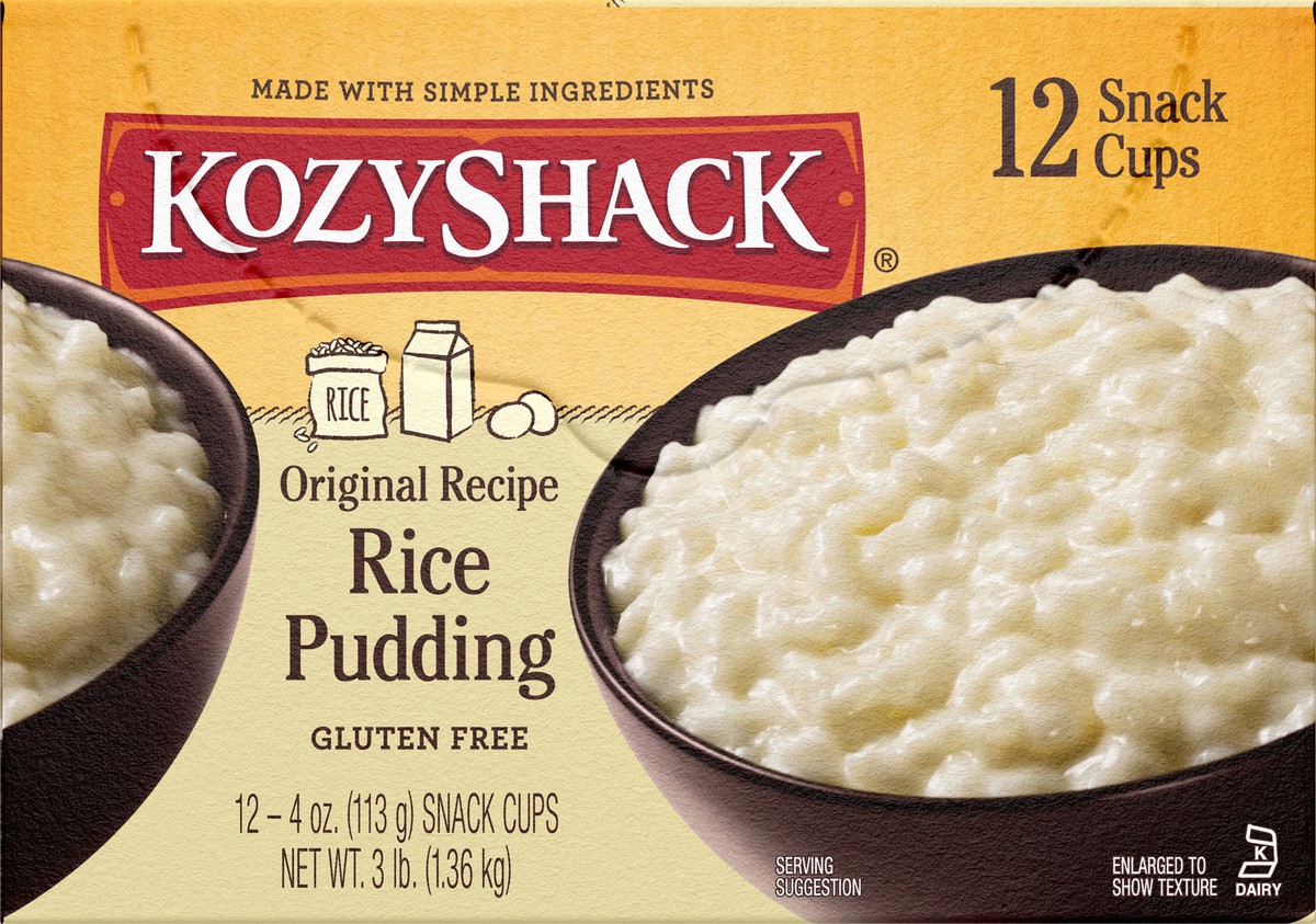 slide 6 of 11, Kozy Shack Rice Pudding Snack Cups, Gluten Free Dessert, 4 oz, 12 Count, 12 ct