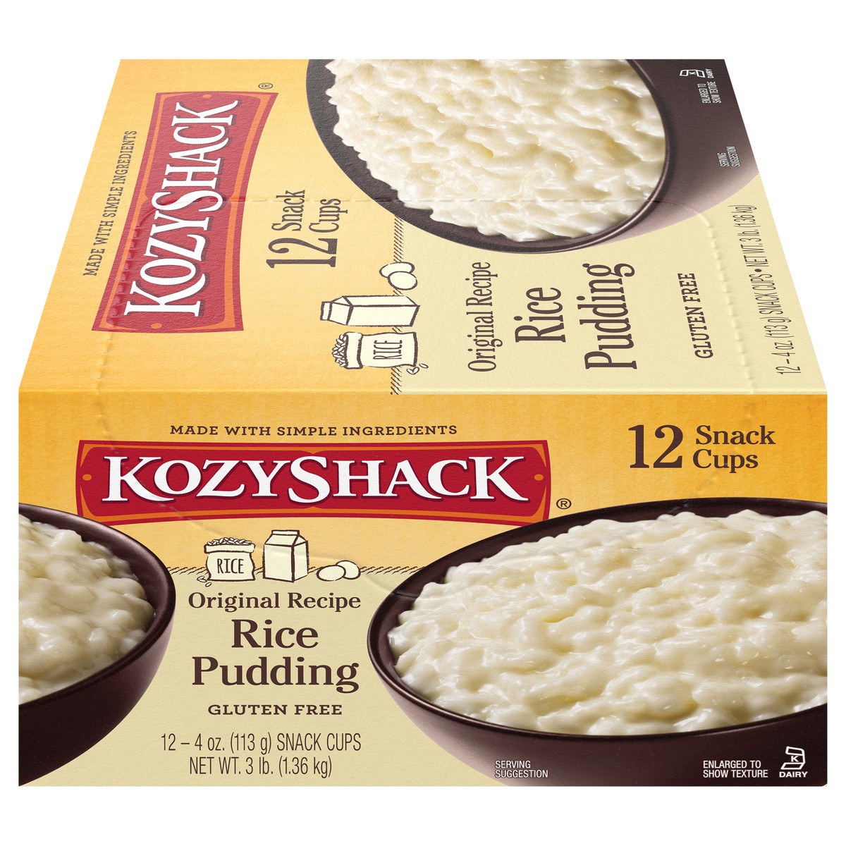 slide 5 of 11, Kozy Shack Rice Pudding Snack Cups, Gluten Free Dessert, 4 oz, 12 Count, 12 ct