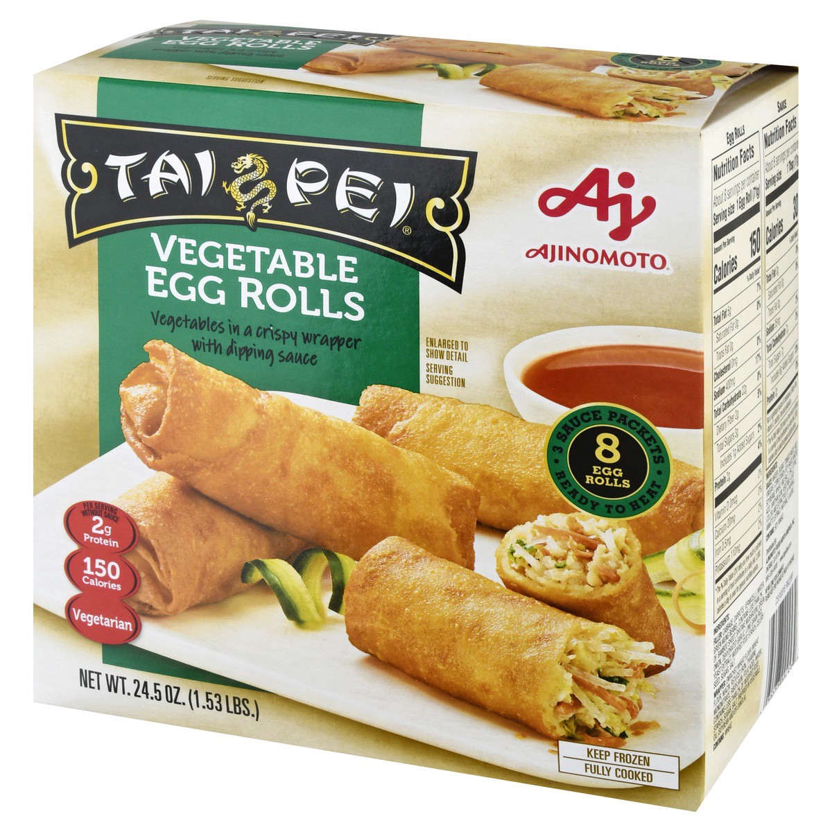 slide 3 of 9, Tai Pei Vegetable Egg Rolls 8 ea, 8 ct